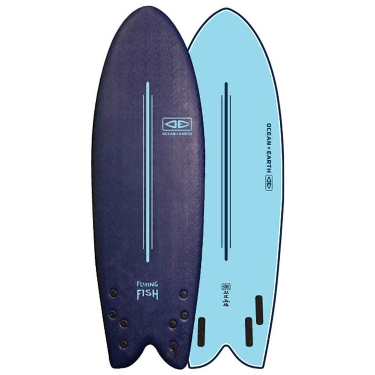 O&E Ezi-Rider 5'8'' Quad - Flying Fish - Softboard
