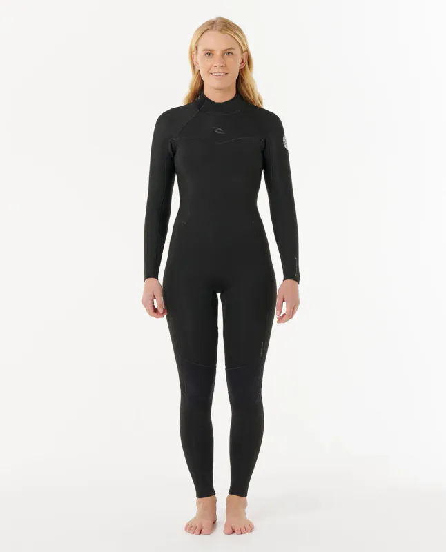 Rip Curl Dame 3/2 Dawn Patrol Back Zip Våtdrakt - Black