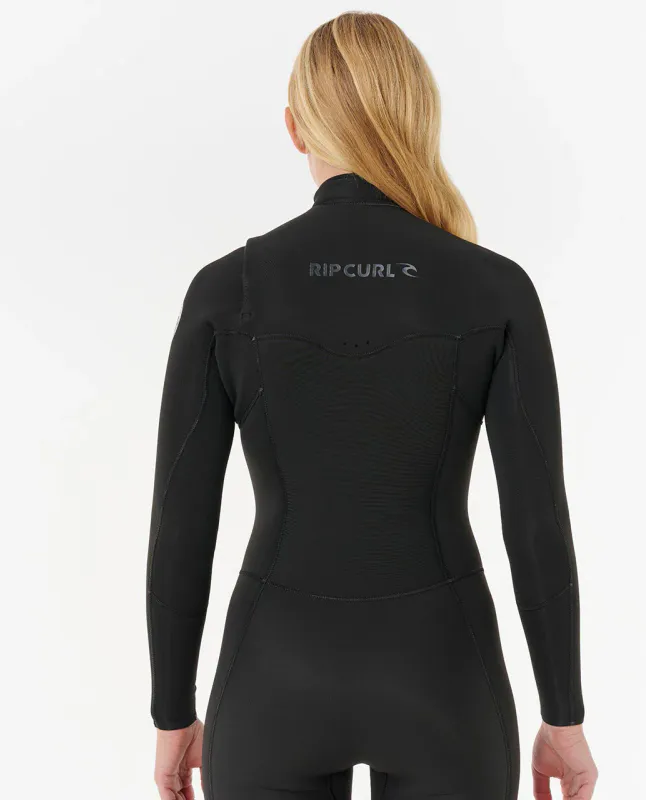 Rip Curl Dame 4/3 Dawn Patrol Pro Chest Zip Våtdrakt - Svart