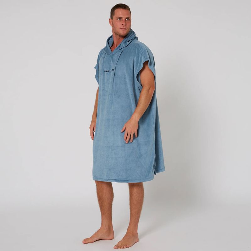 O&E - Surf Essential skifteponcho med hette - Petrol