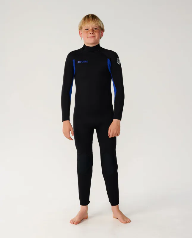 Rip Curl Junior - 4/3 Trad - Back Zip Våtdrakt - Black / Blue