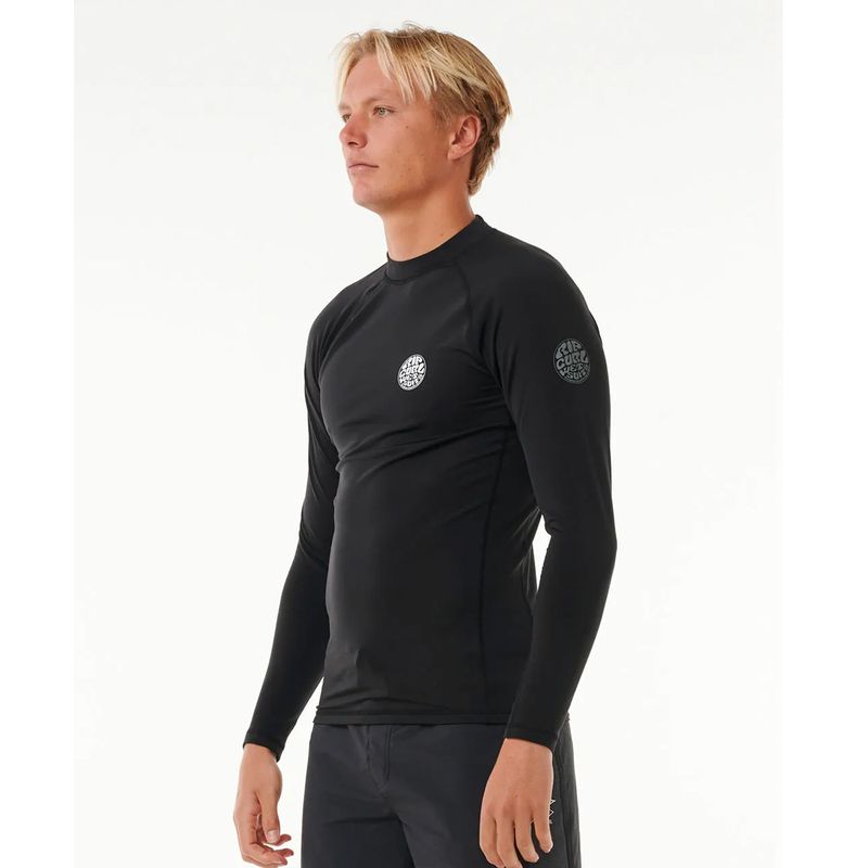 Rip Curl Icons UPF Brushed Long Sleeve Rash Guard - Black