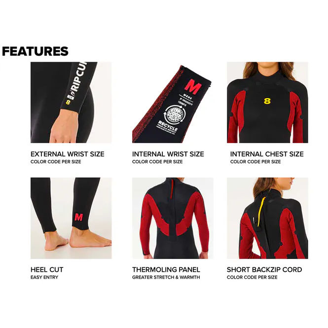 Hovedbilde Rip Curl Dame 5/4 Surf School Back Zip Våtdrakt - Black