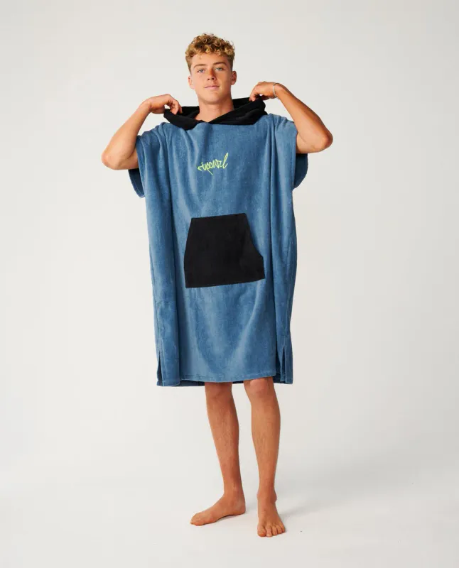 Rip Curl - Logo Skifteponcho Med Hette - Bluefin