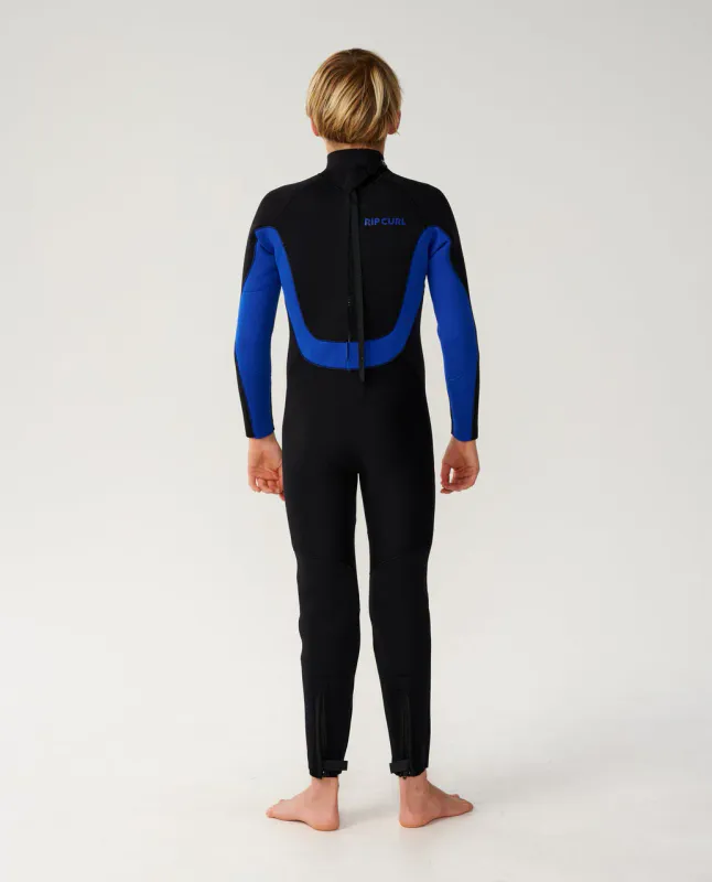 Rip Curl Junior - 4/3 Trad - Back Zip Våtdrakt - Black / Blue