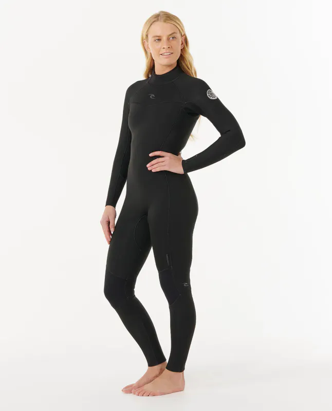 Rip Curl Dame 3/2 Dawn Patrol Back Zip Våtdrakt - Black