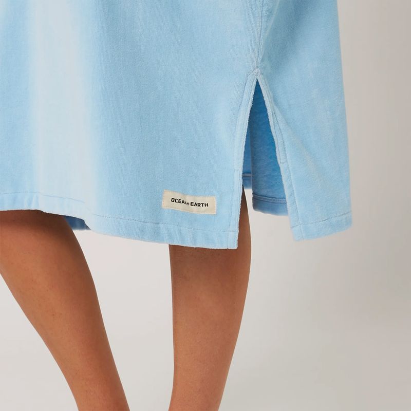 O&E - Skifteponcho med hette - Day Dream - Pale Blue