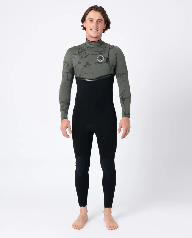 Rip Curl 4/3 E Bomb E7 Zip Free Våtdrakt - Deep Cactus